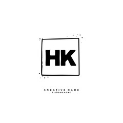 Obraz premium H K HK Initial logo template vector. Letter logo concept