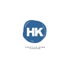 H K HK Initial logo template vector. Letter logo concept