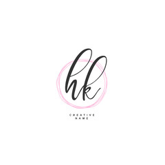 H K HK Initial logo template vector. Letter logo concept