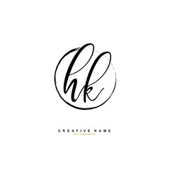 H K HK Initial logo template vector. Letter logo concept