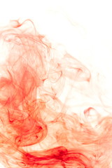 Red smoke on white background