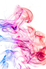 Colored smoke on white background