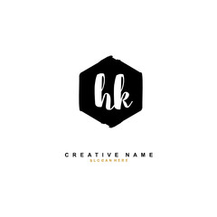 H K HK Initial logo template vector. Letter logo concept