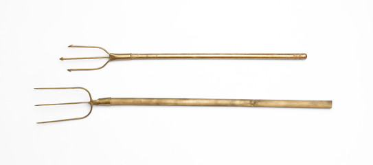 golden trident isolated on white background © serikbaib