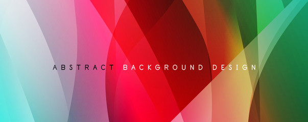 Wave liquid style lines with shadows and light on gradient background