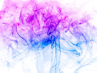 Colored smoke on white background