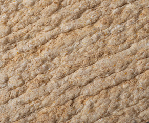 Extruded rye bread macro texture background