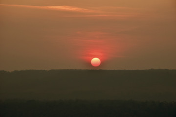 Beautiful sunset with nature at landscape for background