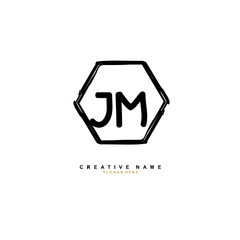 J M JM Initial logo template vector. Letter logo concept