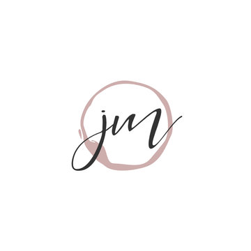 J M JM Initial logo template vector. Letter logo concept