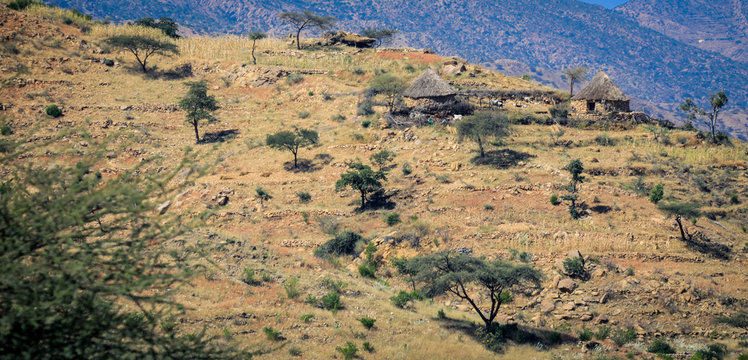 Small Local Village with Typical Keren Houses, Eritrea