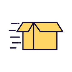 Fototapeta na wymiar Delivery open box line and fill style icon vector design