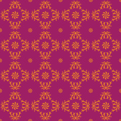 Seamless pattern created by several objects set to background