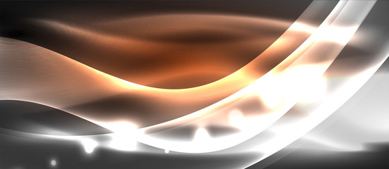 Abstract background. Shiny design neon waves with light effects, techno trendy design. Vector Illustration For Wallpaper, Banner, Background, Card, Book Illustration, landing page