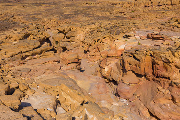 Coloured Canyon is a rock formation on South Sinai (Egypt) peninsula. Desert rocks of multicolored sandstone background.