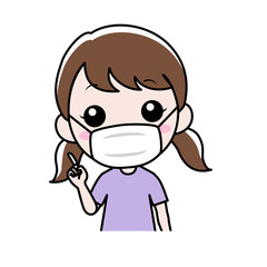 感染症対策でマスクをした女の子