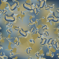 Urban camouflage of various shades of green and blue colors