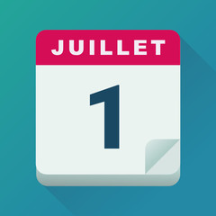 Calendrier 1 juillet (flat design)