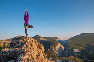 Yoga in mountain