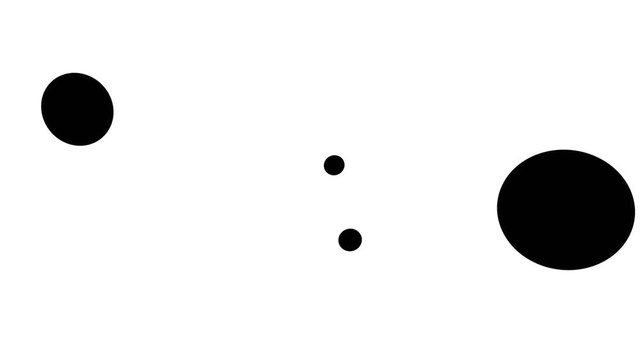 Messed lines animation. Digital motion design. Sphere objects in weird movement. Animated black balls on isolated white background. Confused shapes morph. 
