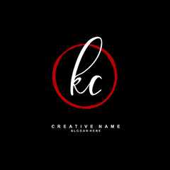 K C KC Initial logo template vector. Letter logo concept