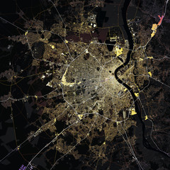 Map Bordeaux city. France