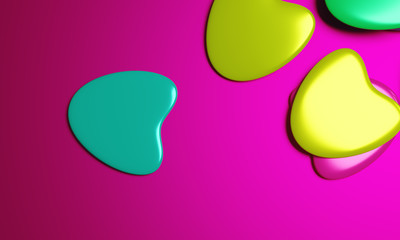Beautiful background with hearts, Happy Valentine's Day! 3d illustration, 3d rendering.