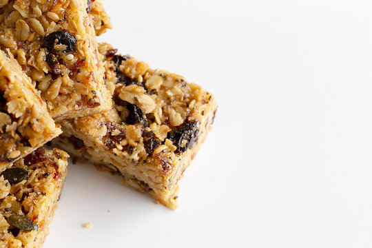 Oatmeal bars flap jack fruit nuts seeds healthy snacks