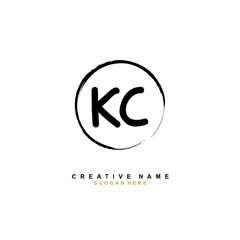 K C KC Initial logo template vector. Letter logo concept