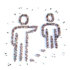 A group of people in the form of people at a distance. Stop coronavirus, stop Covid 2020.3D render.