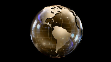 3D rendering of an abstract stylized planet globe. Creative and technological design of planet Earth