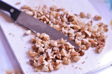 chopped walnuts for a cookie recipe