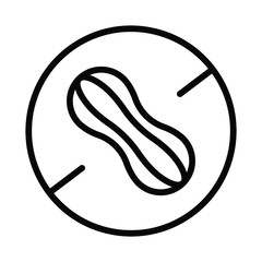 Obraz premium Nut free black outline icon