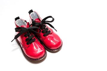 Red boots isolated on the white background.