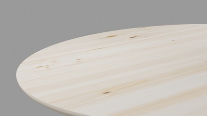 3D rendering perspective minimal round table on clear background.