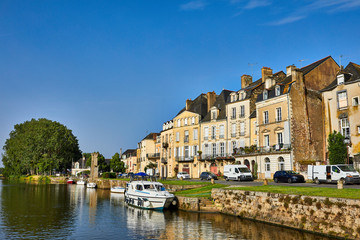 Image of Redon, Brittany, France, from the river Vilaine