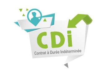 CDI, Contrat à Durée indéterminée - obrazy, fototapety, plakaty