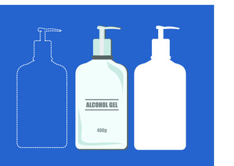 Alcohol gel; corona; covid-19; bottle, liquid, soap, plastic, isolated, white, container, hygiene, object, shampoo, care, glass, blank, cosmetics, clean, beauty, bottles, cosmetic, lotion, gel, spray,