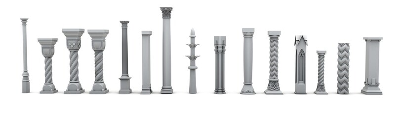 3D illustration of Classic Columns