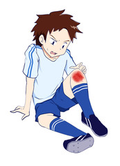 試合で怪我した男の子