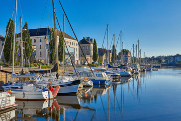 Image of the marina at Redon, Brittany, France - obrazy, fototapety, plakaty