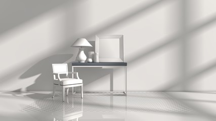 3D illustration of interior design
