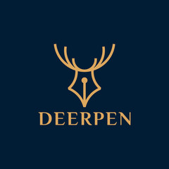 deer pen logo style line art