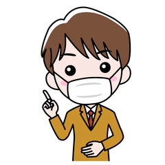 Obraz premium 感染症対策でマスクをした男性