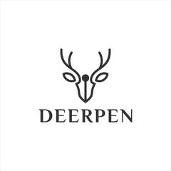 deer pen logo style line art