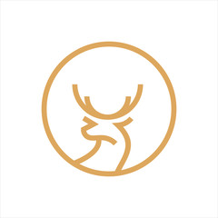 deer logo style line art vector