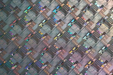 Macro of silicon semiconductor wafer.