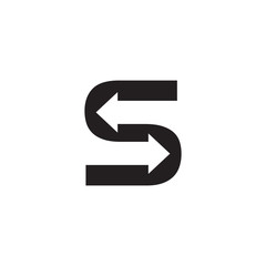 S letter initial icon logo design incorporated with arrow sign