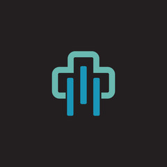 Medical logo design with using cross icon