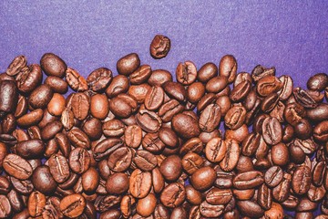 coffee beans on a blue background